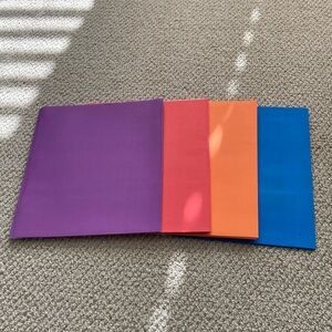 Unison 2 Pocket 3 Prong Folders Set of Four Assorted Colors With Dividers 4 Pack